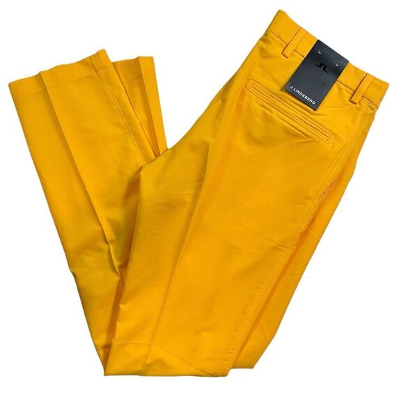 NWT J. Lindeberg Men’s Elof Golf Pant Lightweight- Color Citrus Yellow - 30/32 - Picture 6 of 13